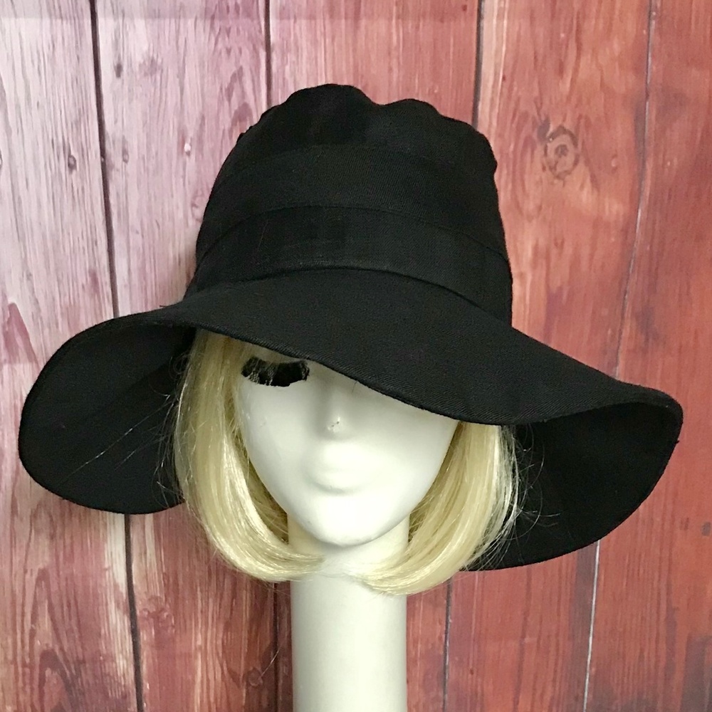 Black Linen Sun Hat